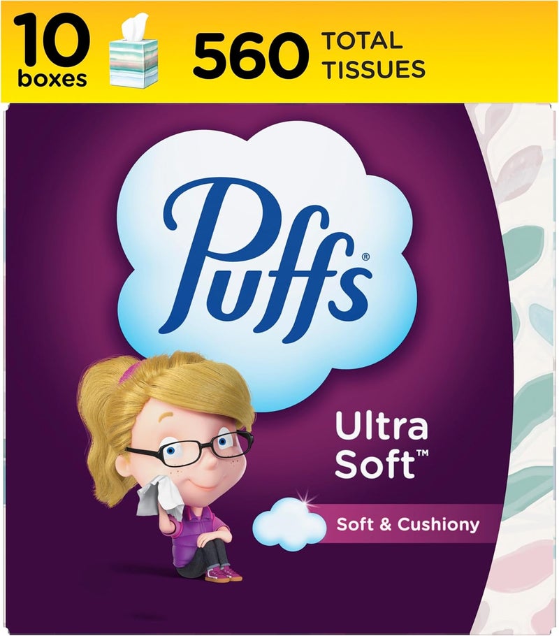 Puffs Ultra Soft Non-Lotion Tissues, 10 Cubes, 56 Tissues Per Box - Image 1